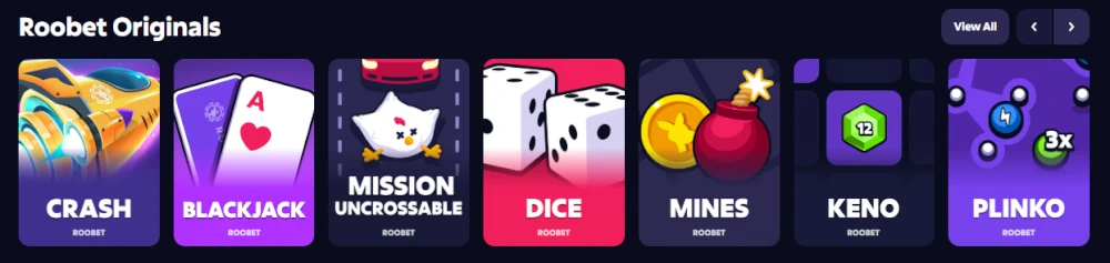 Roobet Оригинални Игри